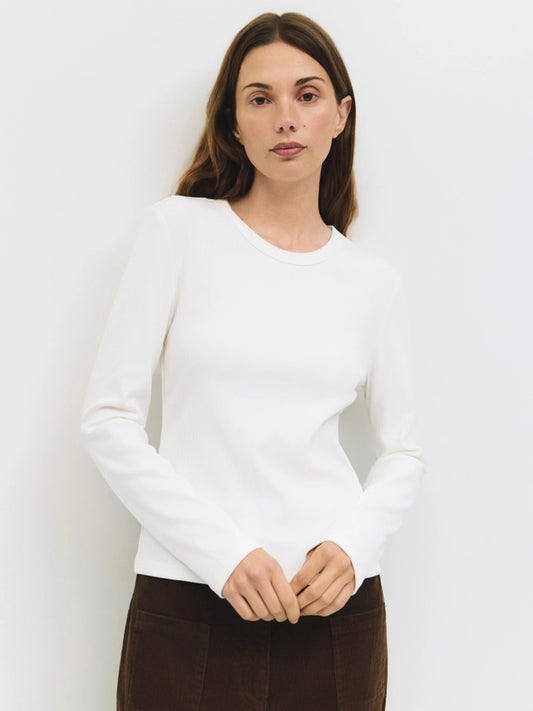 Lucia White Classic Long Sleeve Top