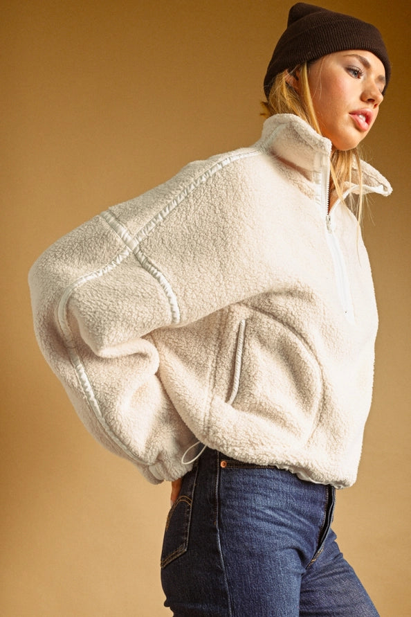 Zoe Half Zip Up Sherpa Pullover