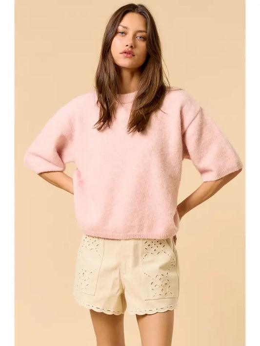 Giselle Short Sleeve Sweater Top