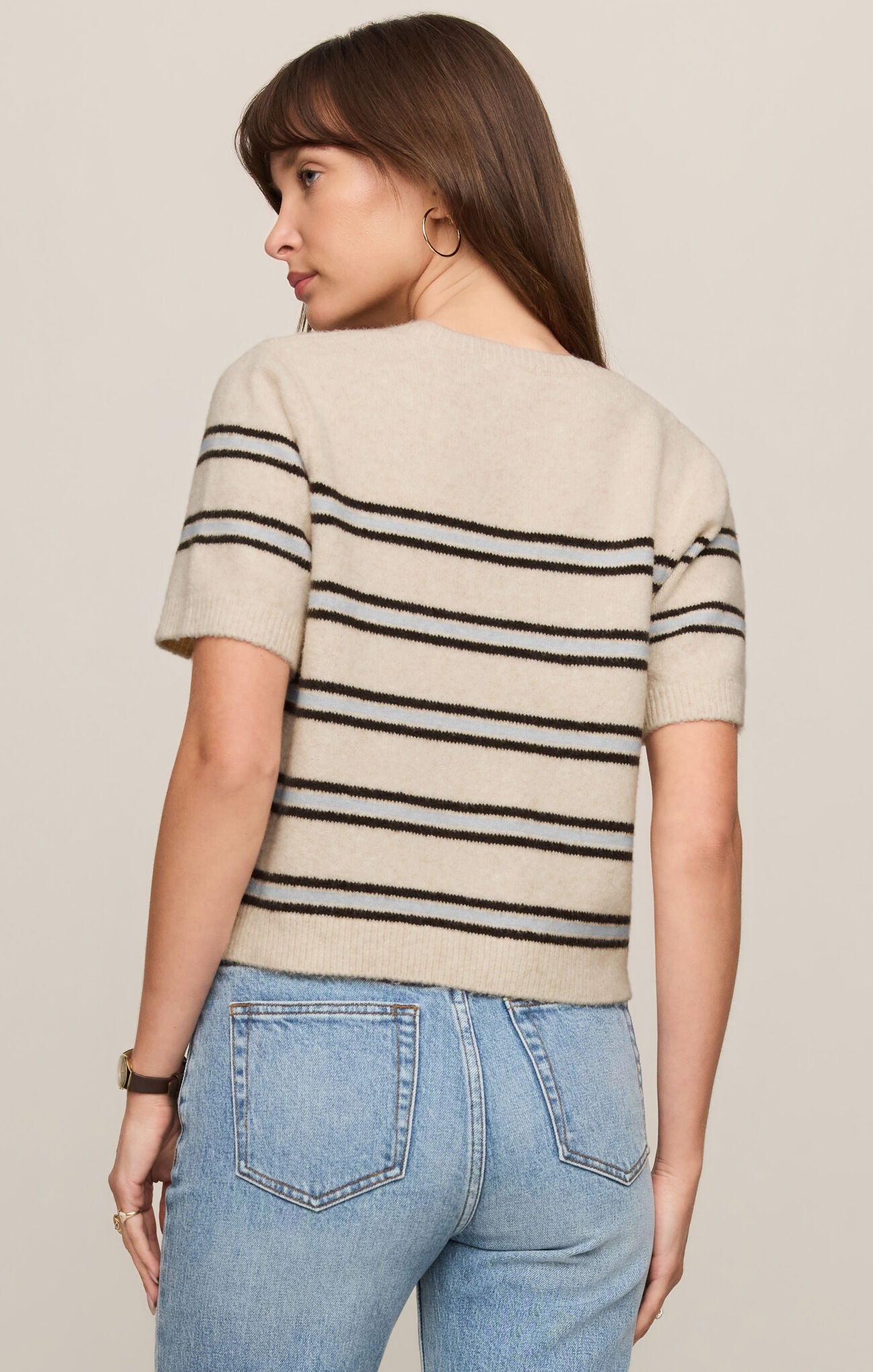 Gatewood Stripe Sweater Top/Oat