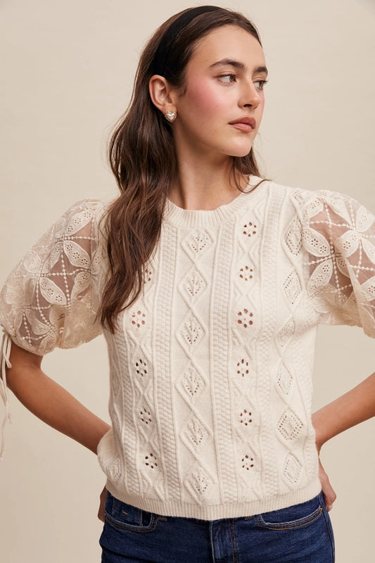 Kara Crochet/Knit Top
