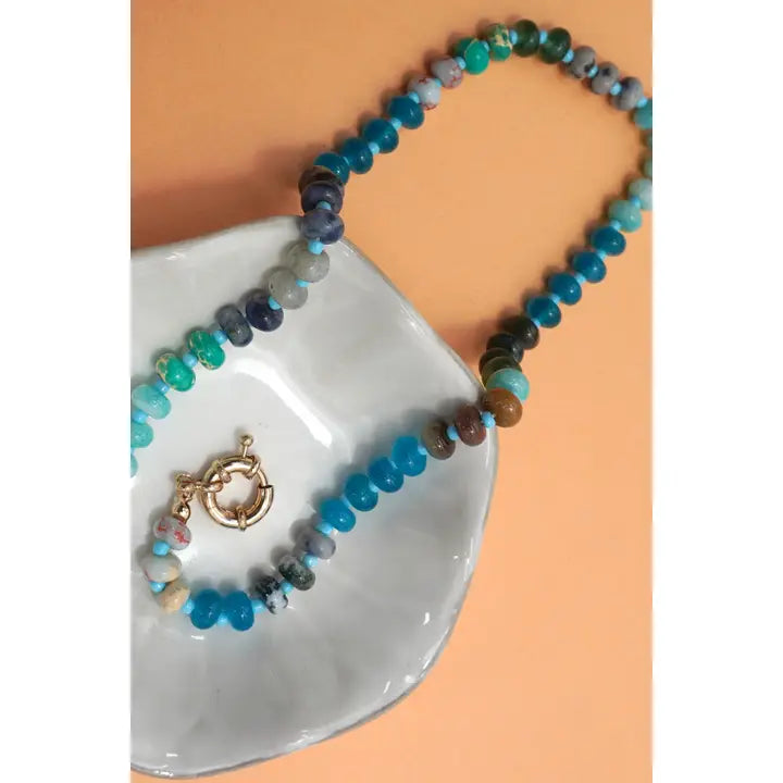 Natural Stone Charm Necklace