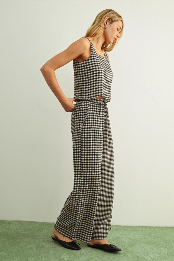 Kenzie Mixed Gingham Straight Leg Pant