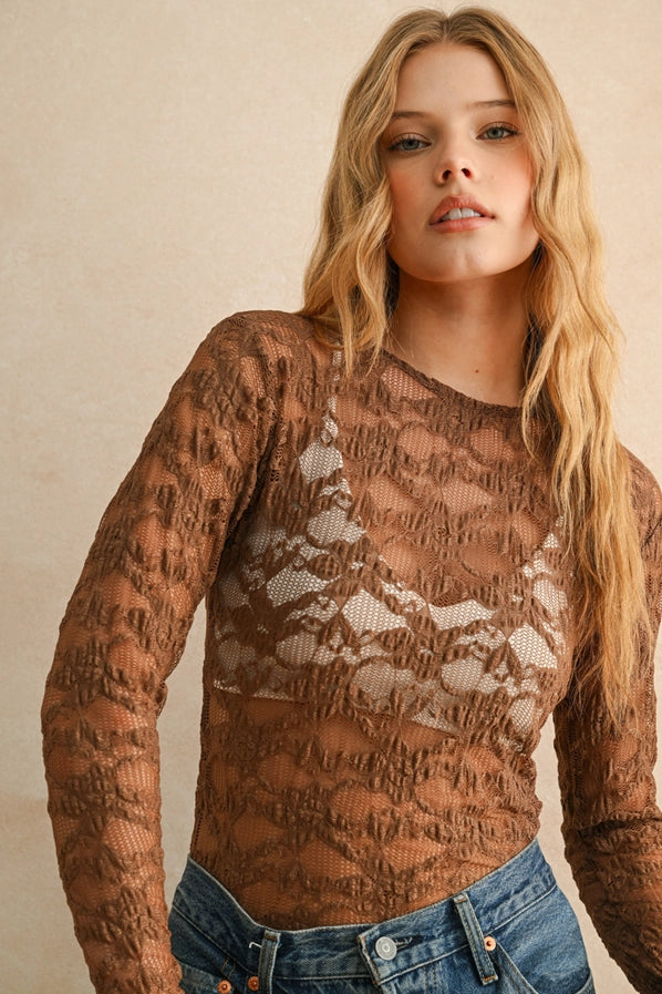 Poppy Lace Textured Fabric Top
