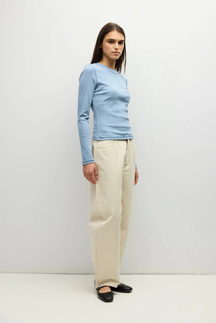 Sophie Long Sleeve Crew Neck Top/Blue