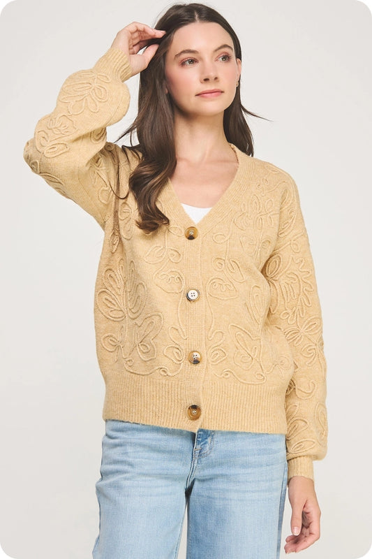Mae Floral Embroidery Cardigan