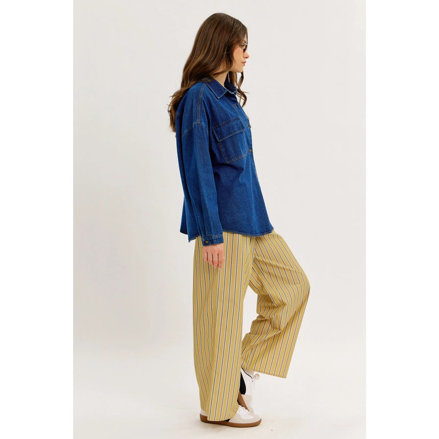 Sonya Oversized Dark Denim Shirt