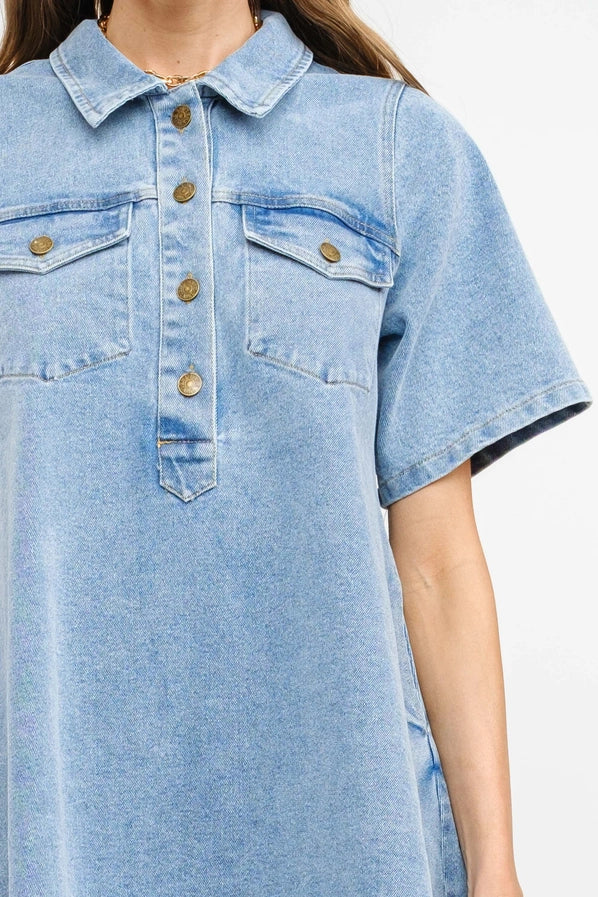 Paloma Denim Shirt Dress