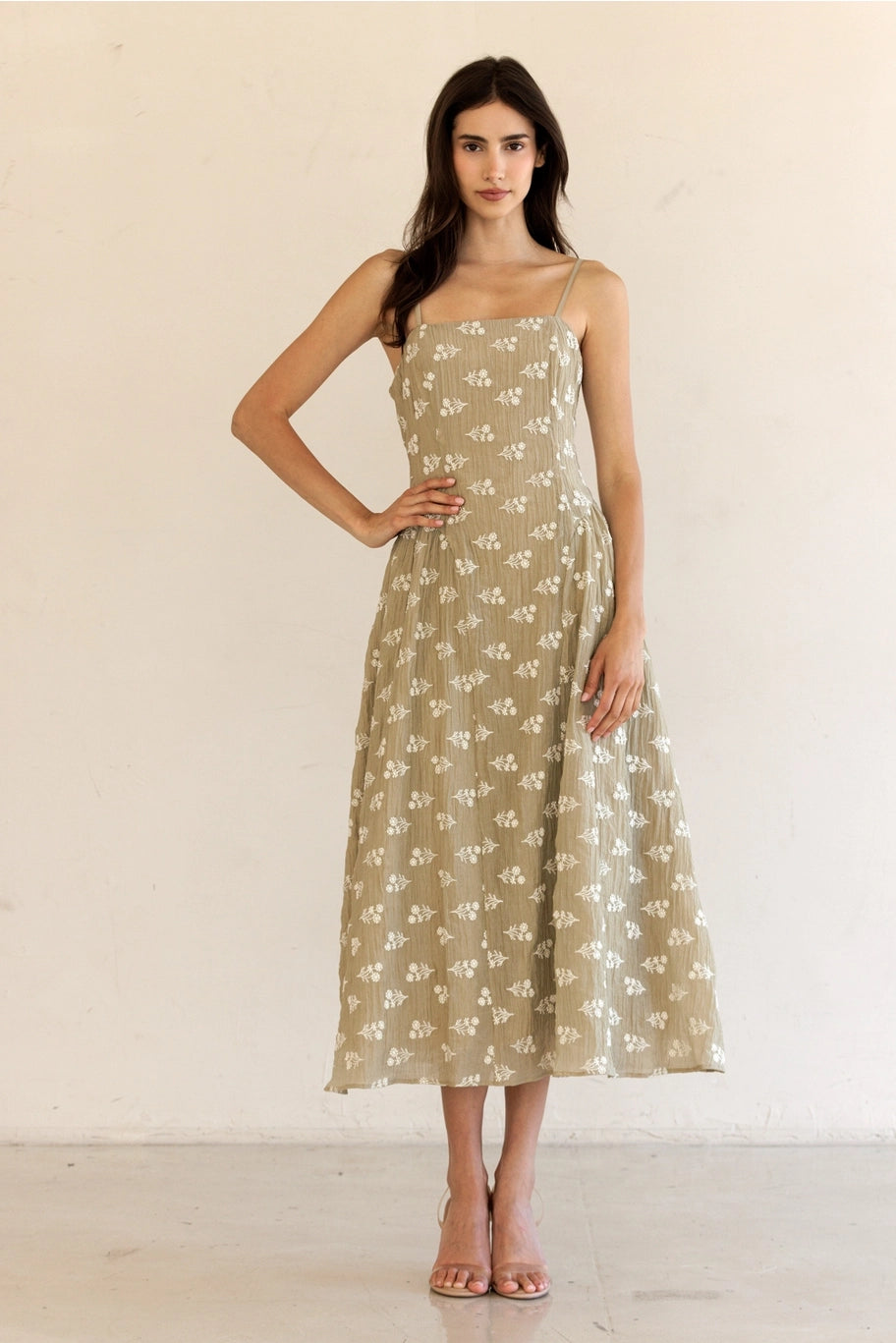 Kennedy Floral Embroidered Midi Dress