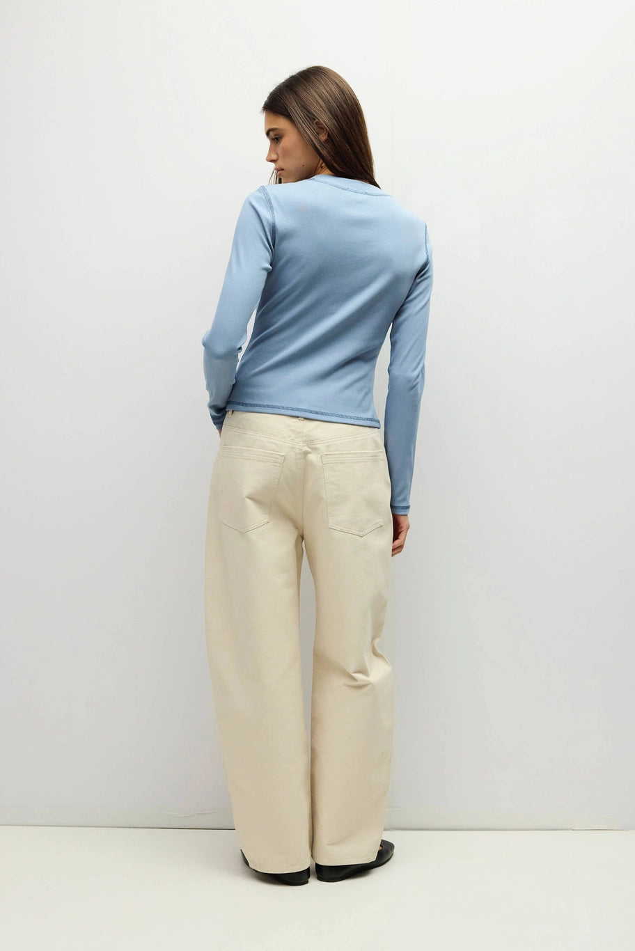 Sophie Long Sleeve Crew Neck Top/Blue