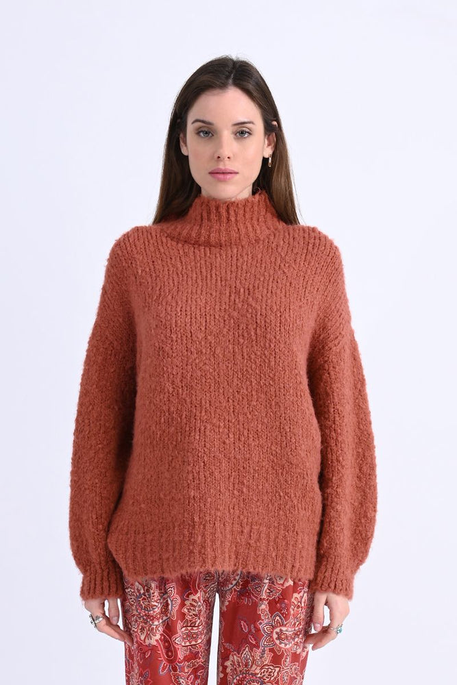 Soft Knit High Collar Sweater