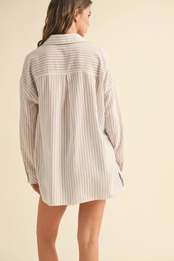 Campbell Striped Button Down Top
