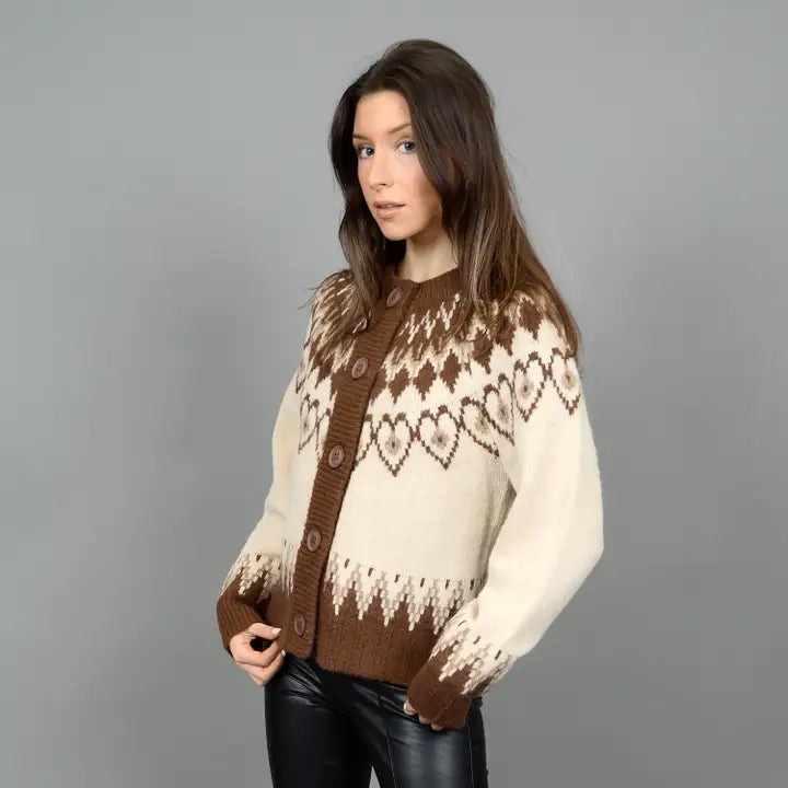 Rada Raglan Sleeve Button Down Sweater