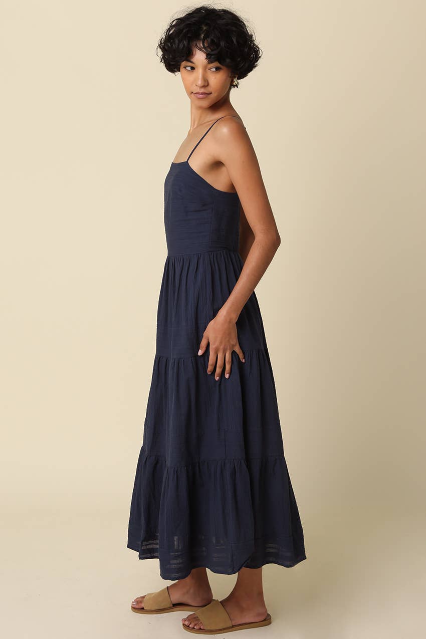 Ginny Tiered Cami Maxi Dress/Navy