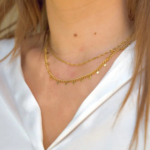 Mini Disk Gold Choker Necklace