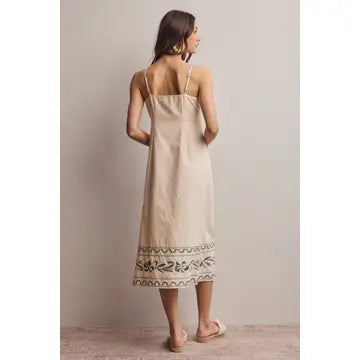 Lauren Embroidered Cotton Midi Dress