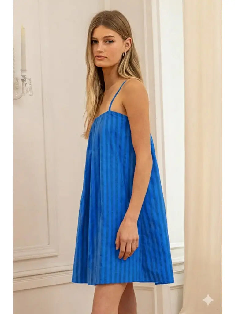 Candy Stripe Babydoll Mini Dress