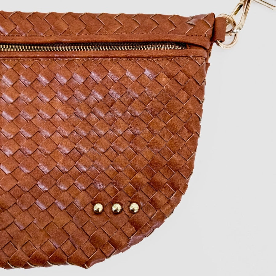 Westlyn Woven Brown Crossbody Bag