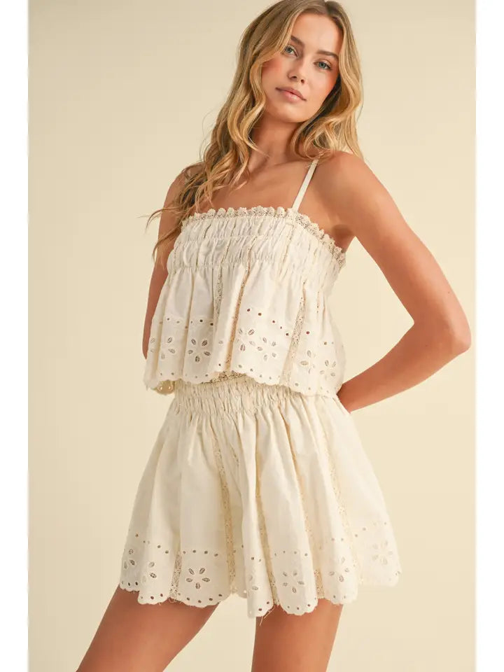 Keri Embroidered Lace Shorts