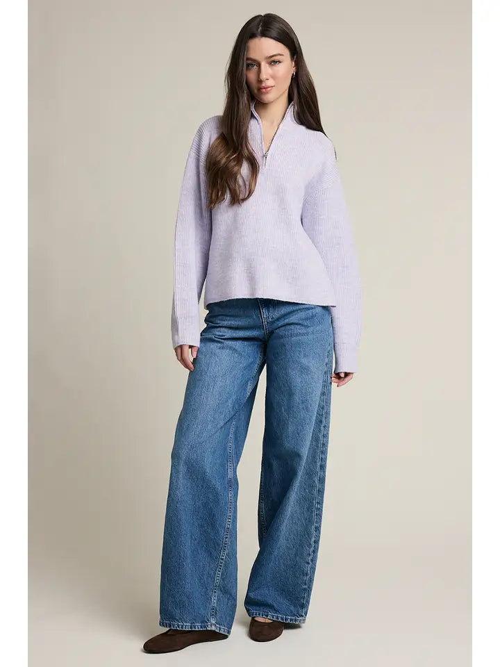Lily Half zip sweater lavender
