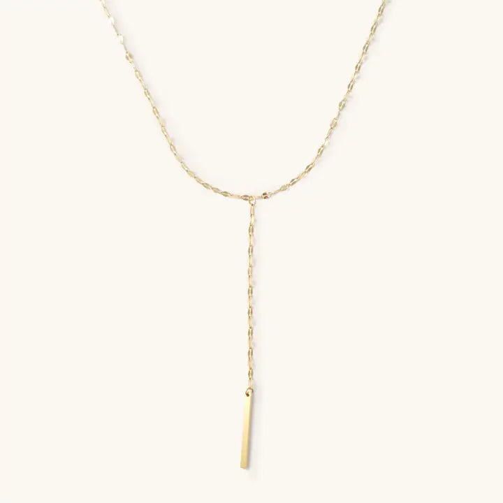 Gold Shimmer Lariat Necklace