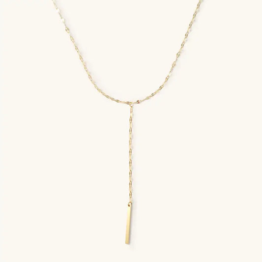Gold Shimmer Lariat Necklace