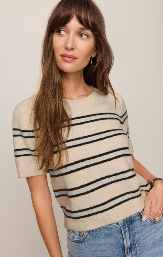 Gatewood Stripe Sweater Top/Oat