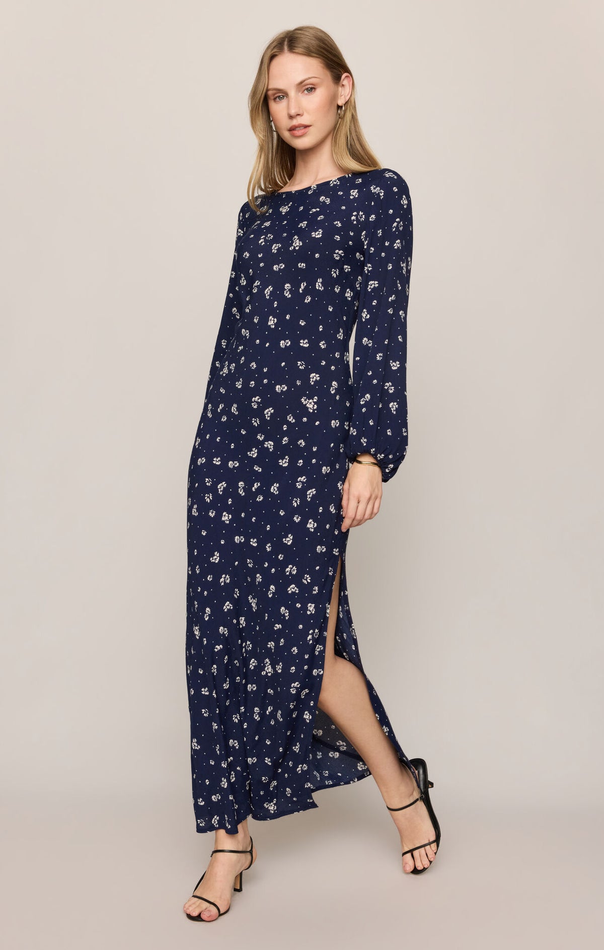 Midnight Tansy Long Sleeve Midi Dress
