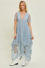 Embellished Lace Hem Dress