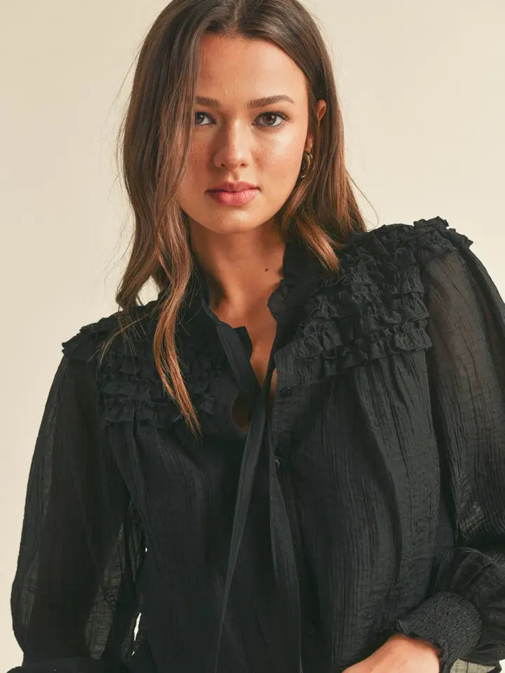 Danielle Ruffle Yoke Blouse