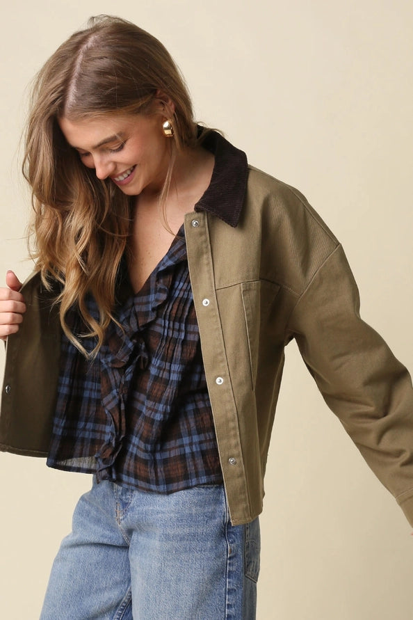 Wyatt contrast Collar Jacket