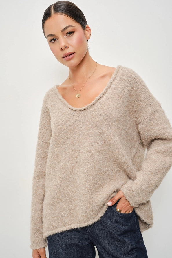 Martha V Neck Soft Pullover Sweater