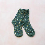 Garden Green Flower Socks