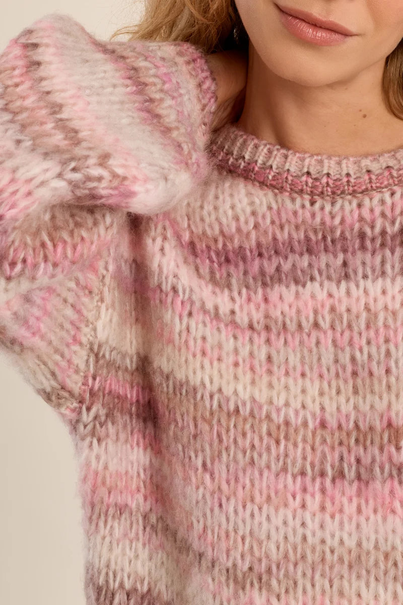 Gracie Tie Dye Knit Pink Sweater