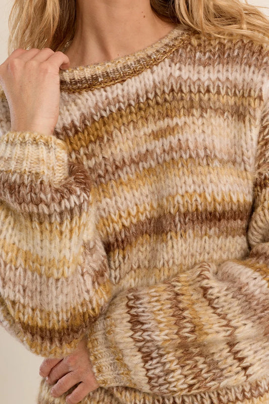 Gracie Tie Dye Knit/Camel