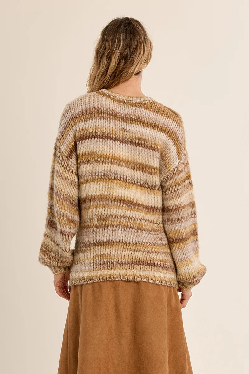 Gracie Tie Dye Knit/Camel
