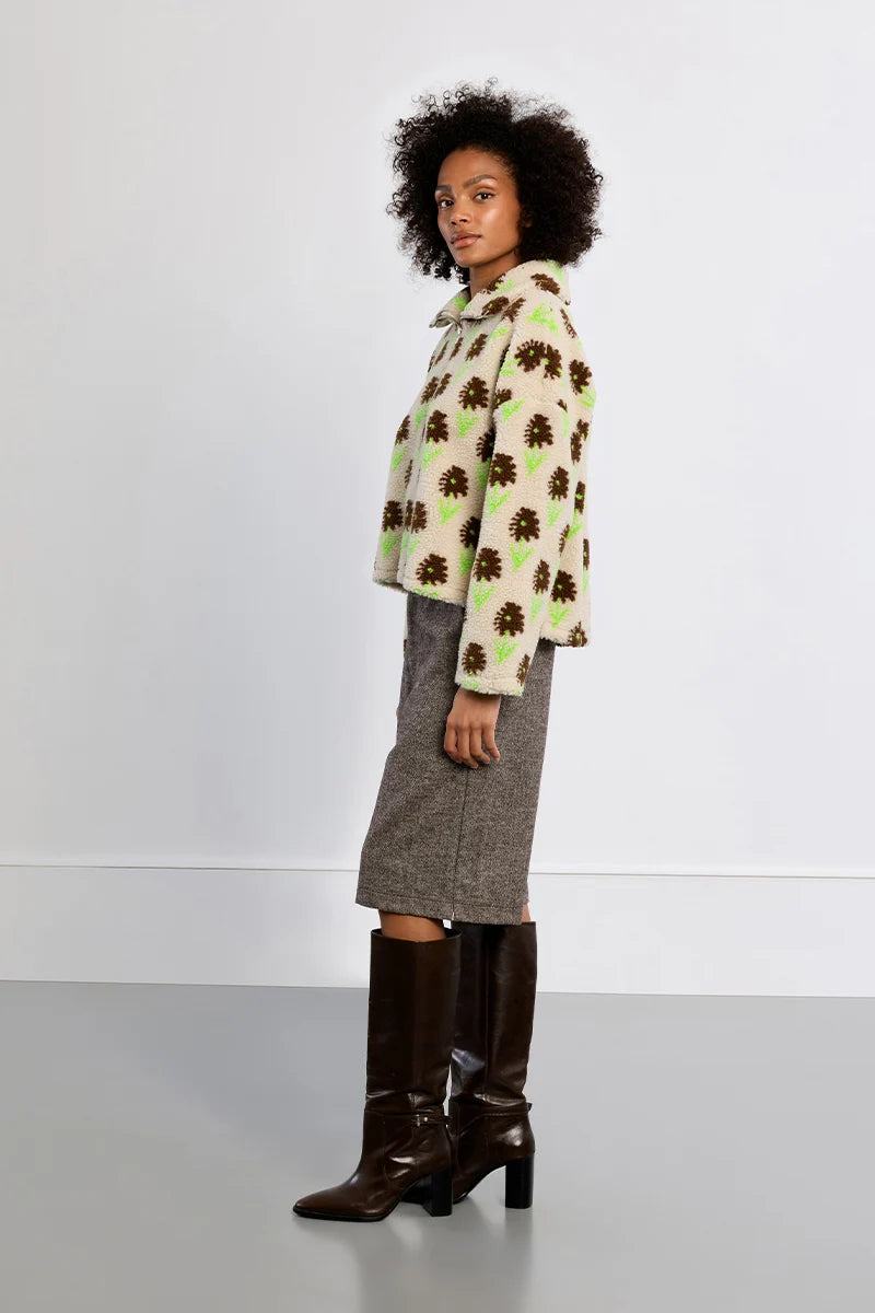 Lizbet Floral Fleece Half Zip Pullover