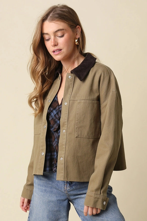 Wyatt contrast Collar Jacket