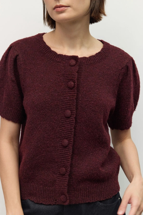 Mary Kate Sweater Top/Burgundy