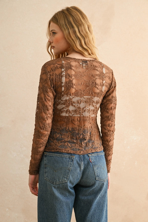 Poppy Lace Textured Fabric Top