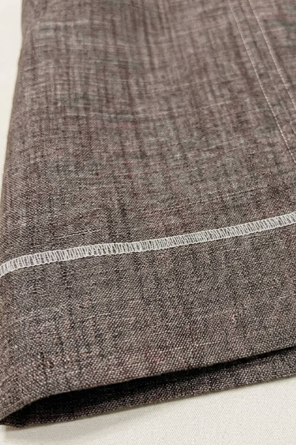 Georgia Linen Stitch Crop Top/Beige