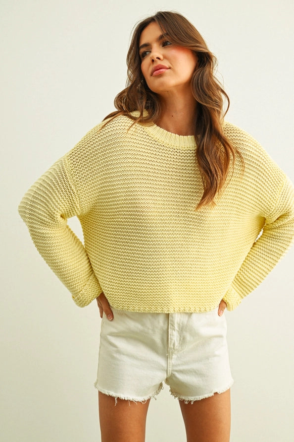 Nadia Light Weight Knit Sweater Top/Butter Yellow