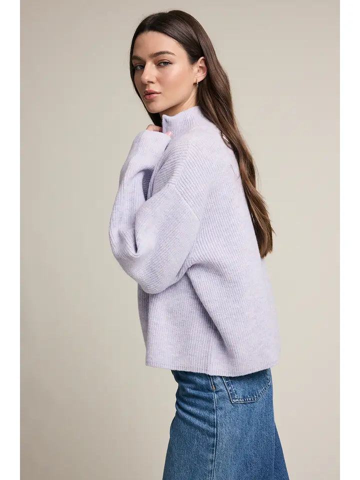 Lily Half zip sweater lavender