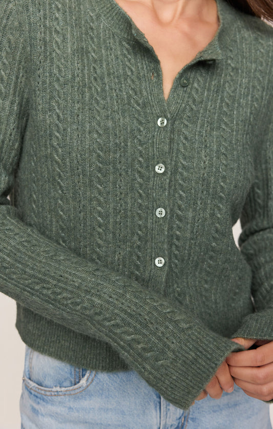 Medina Pointelle Cardigan/Monstera