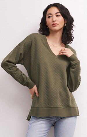 
            
                Load image into Gallery viewer, Quilted Modern V Neck Top
            
        