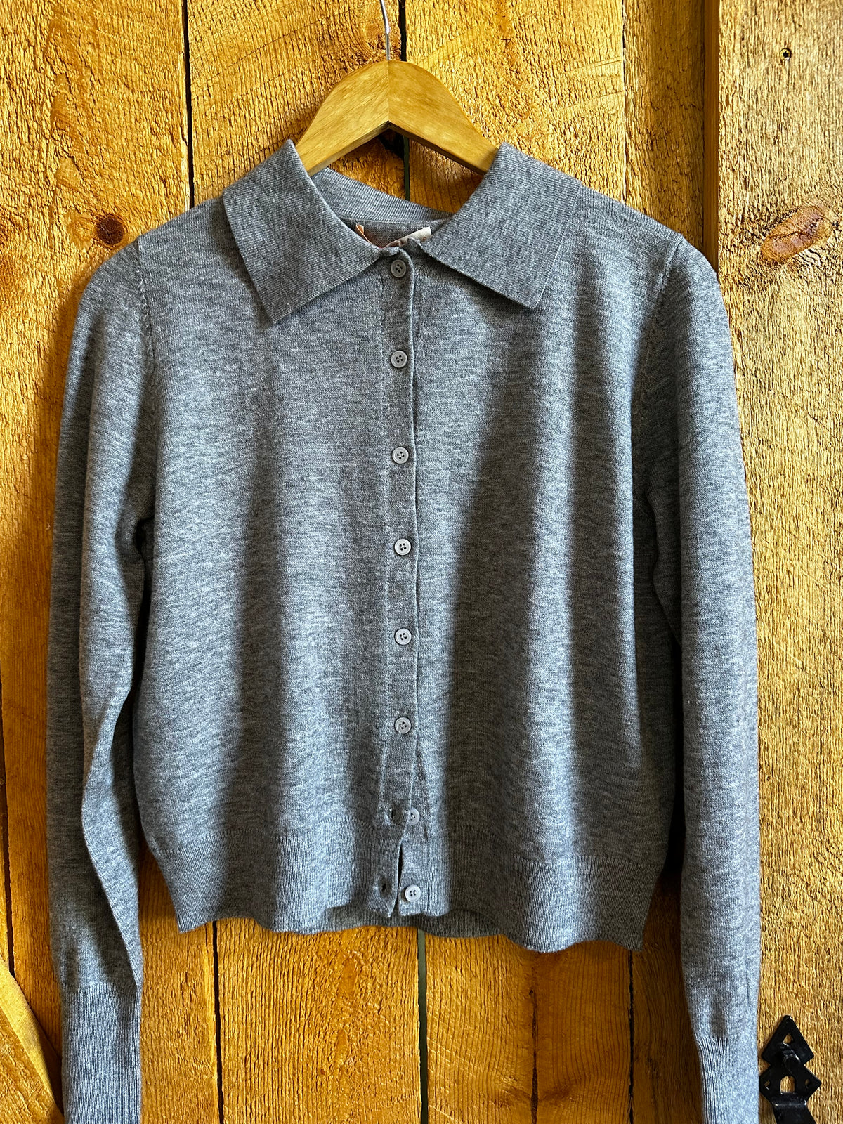 Whitney Cardigan with Collar/Grey