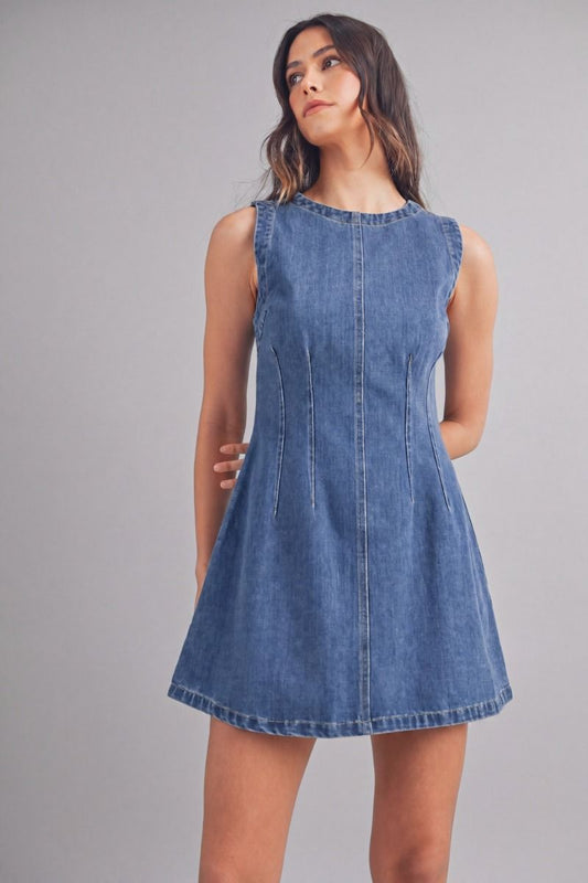 charlie denim mini dress Charlie Denim Mini Dress