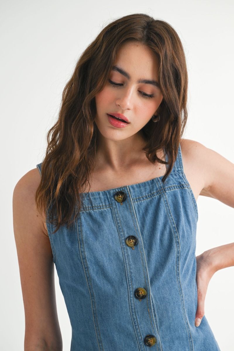 Etta Denim Button Down Mini Dress
