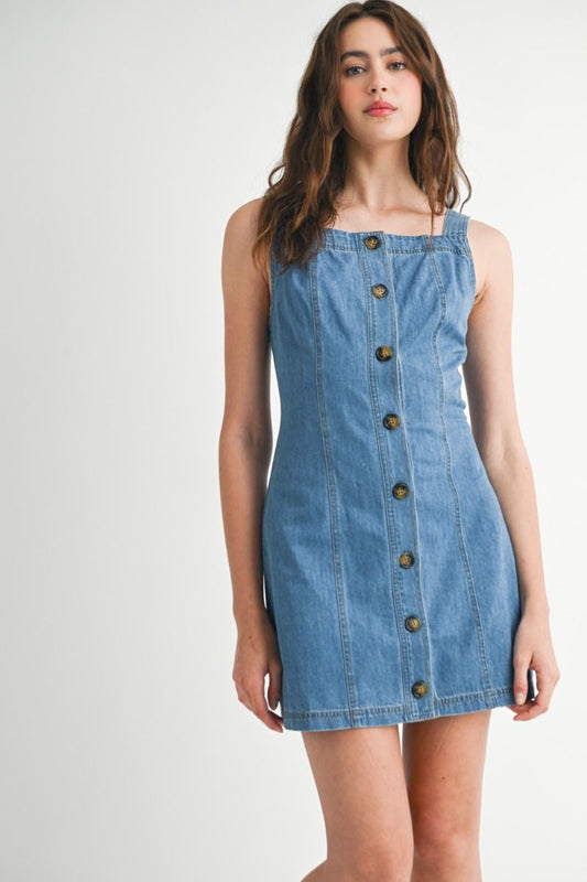 Etta Denim Button Down Mini Dress