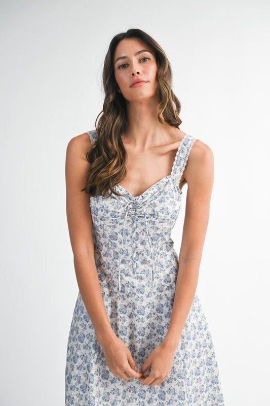Caroline Floral Corset Midi Dress